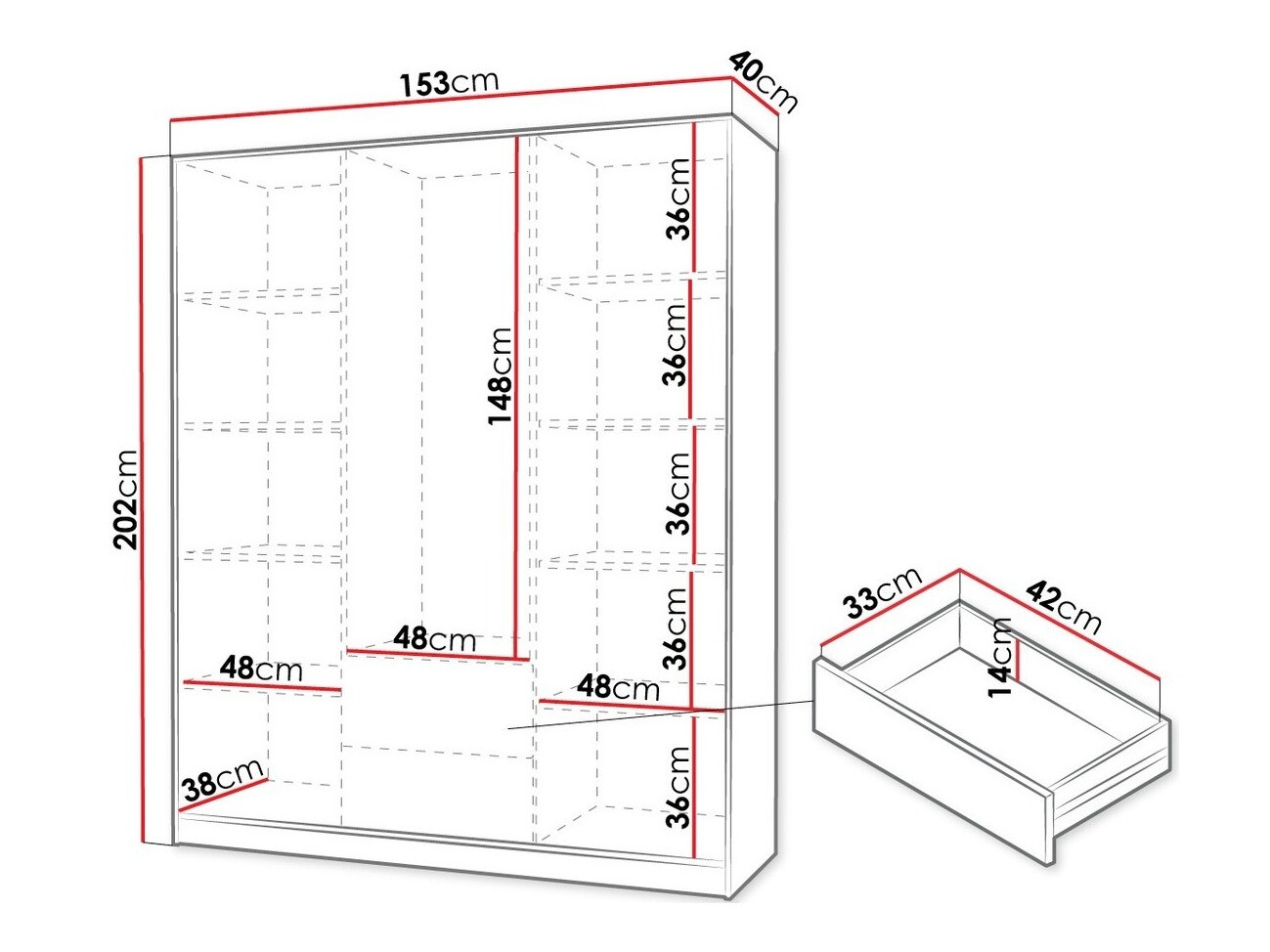 Kledingkast Hartford 213