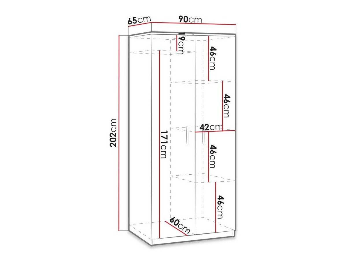 Kledingkast Catromi 117 (Klooster eik)