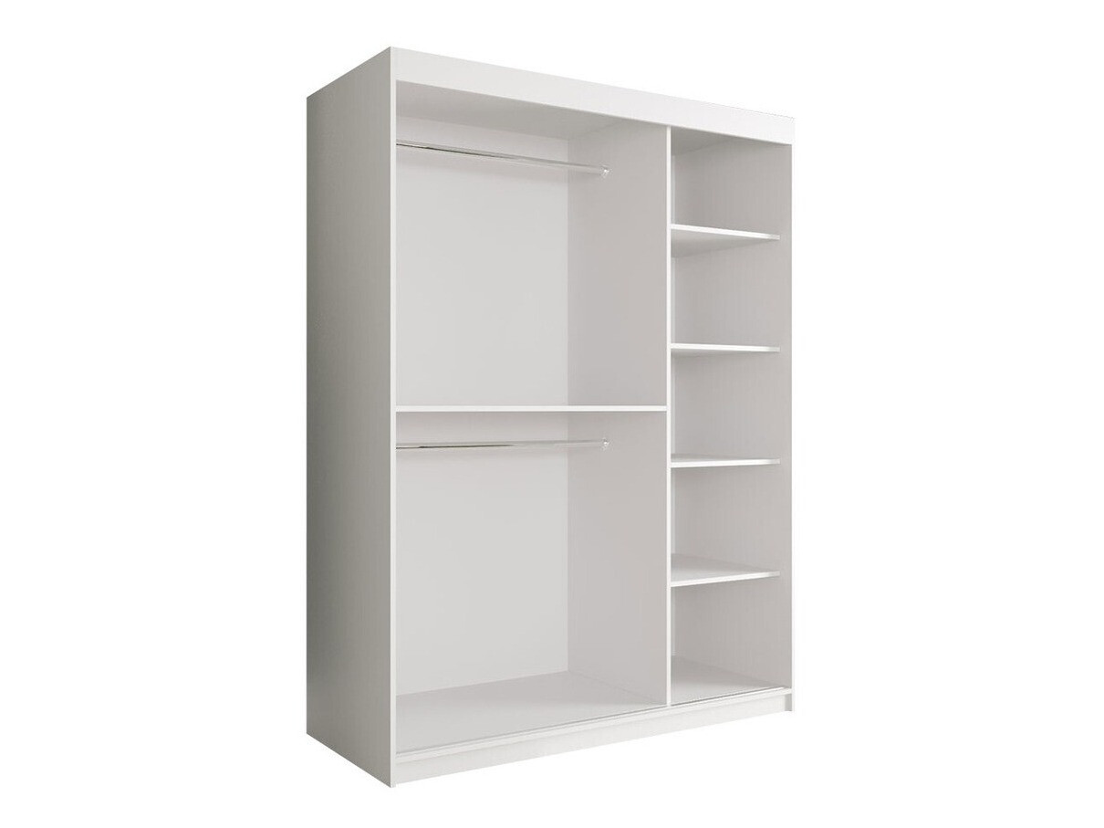 Kledingkast Hartford 260 (Matzwart + Zwart marmer)