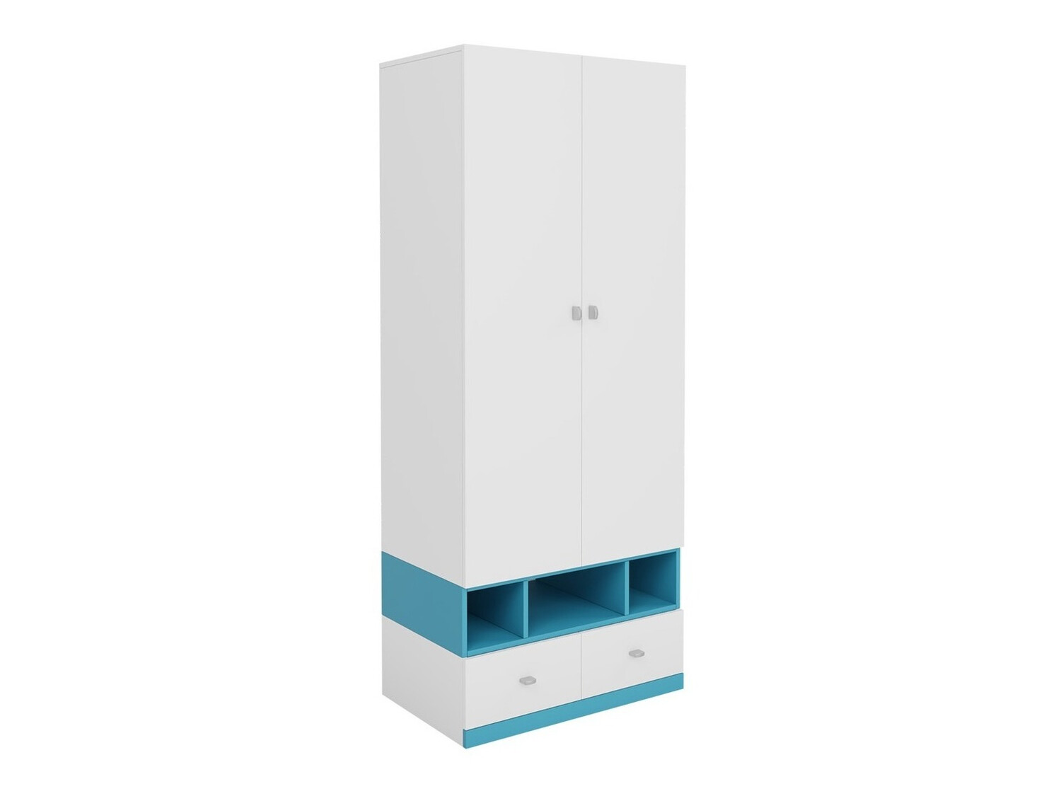 Kledingkast Omaha E101 (Wit + Turquoise)