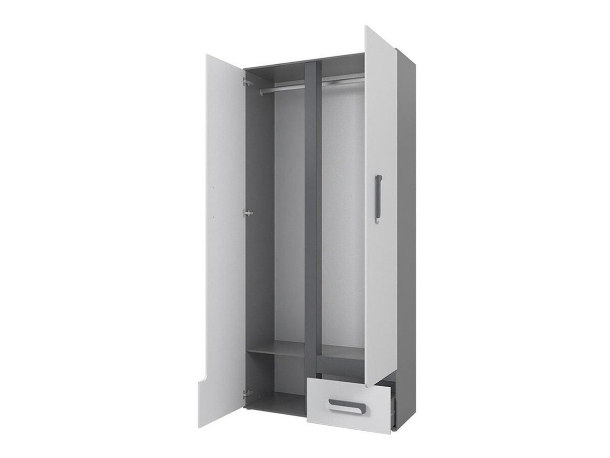 Kledingkast Aviseve 106 (Antraciet + Wit)