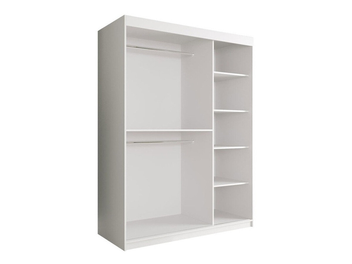 Kledingkast Hartford 260 (Mat wit + Wit marmer)