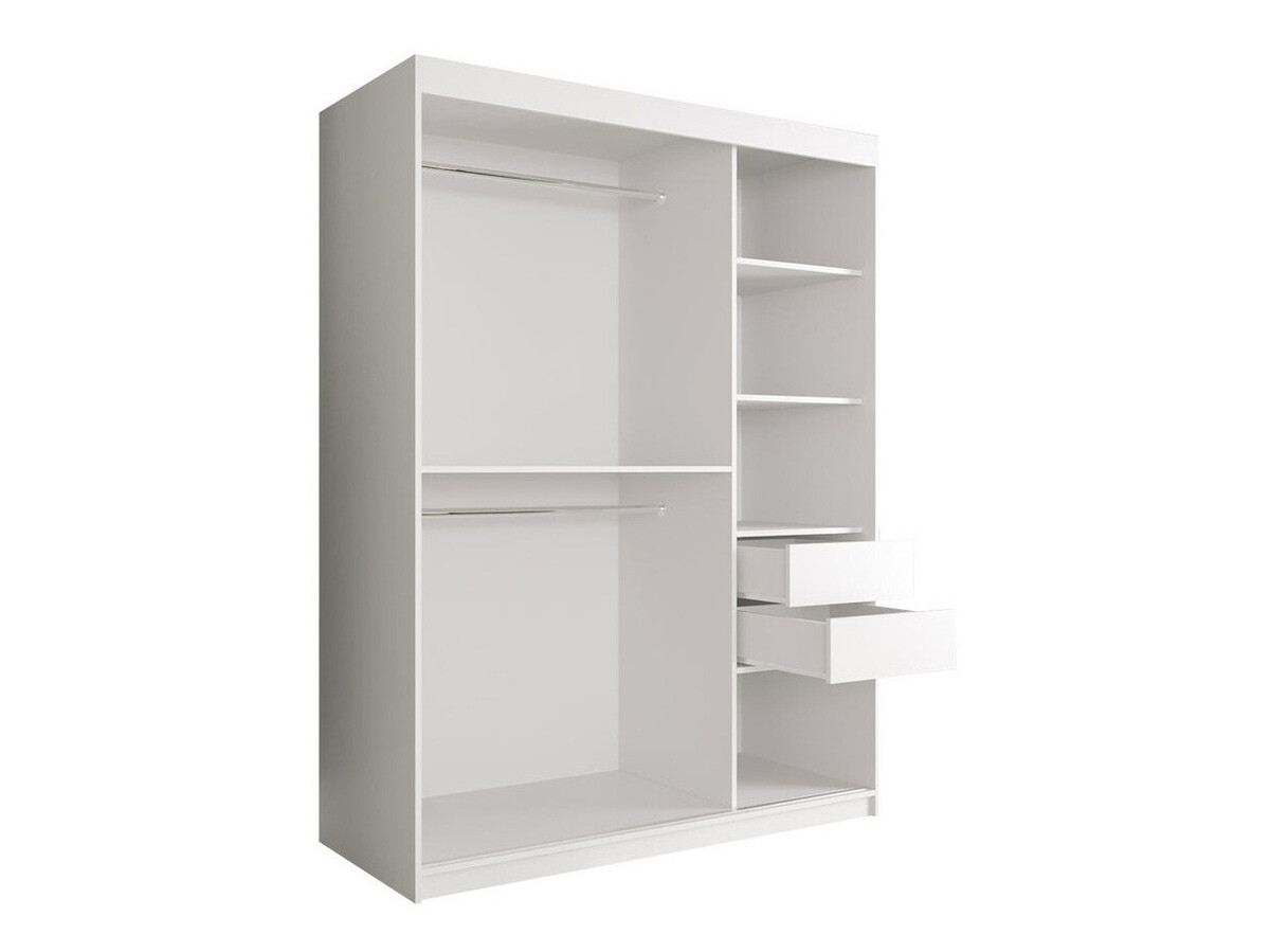 Kledingkast Hartford 260 (Matzwart + Wit marmer)