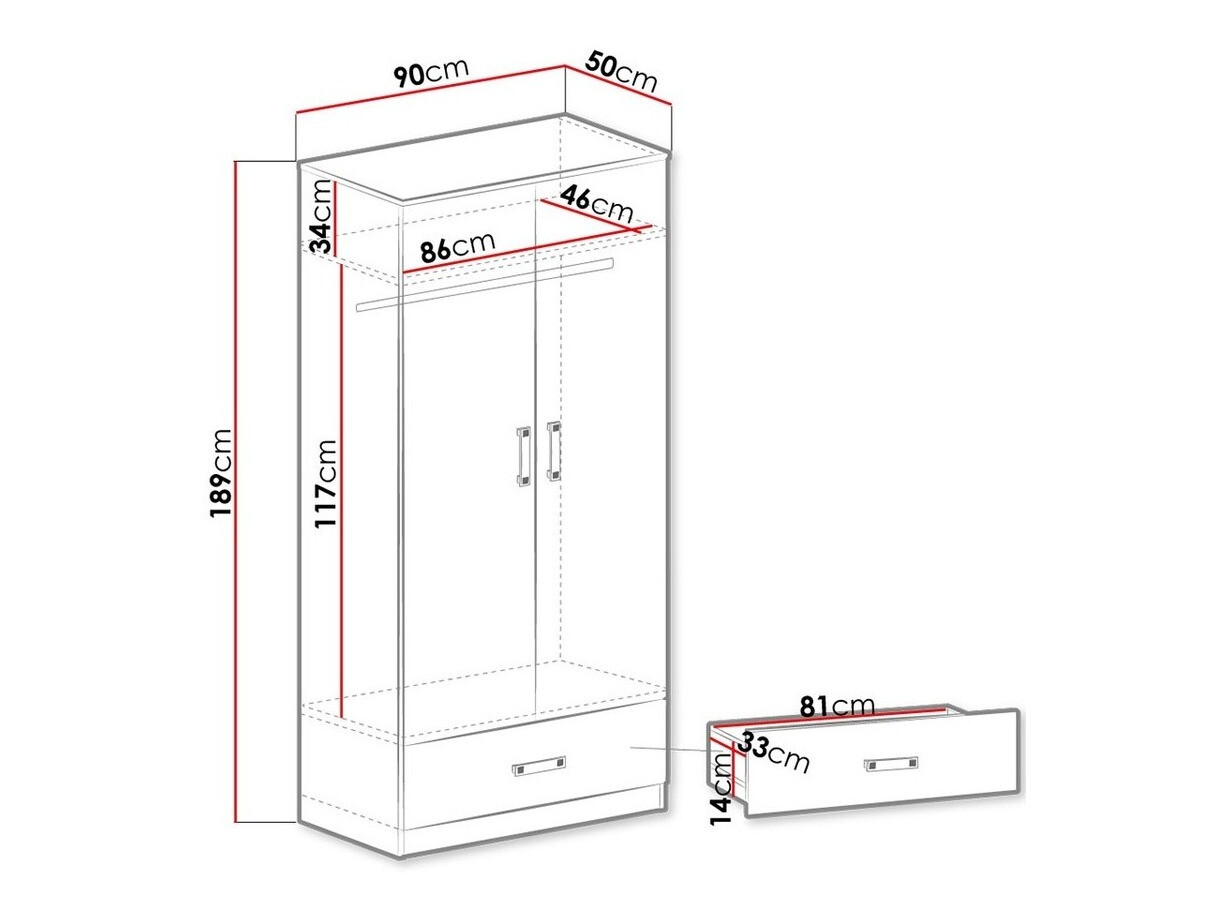 Kledingkast Sorviru 103 (Wit + Turquoise)