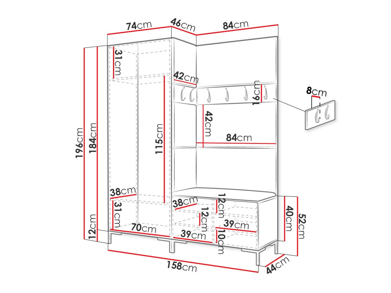 Gangmeubelset Tivsoa 100 (Zwart)