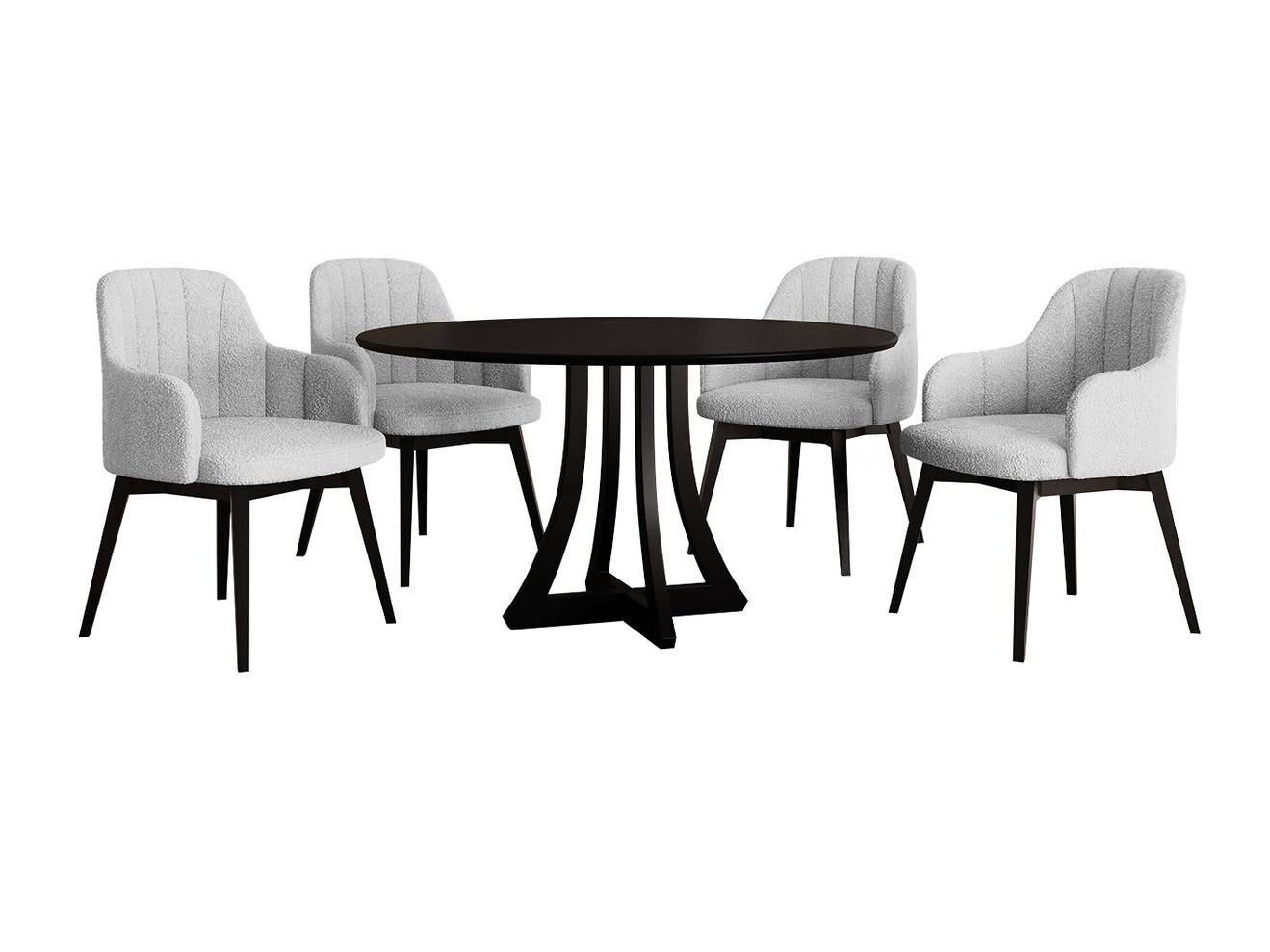 Eetkamerset Racine 128 (Zwart)