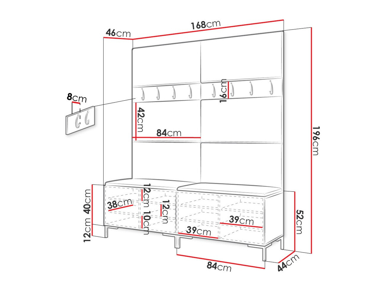 Gangmeubelset Tivsoa 101 (Wit)