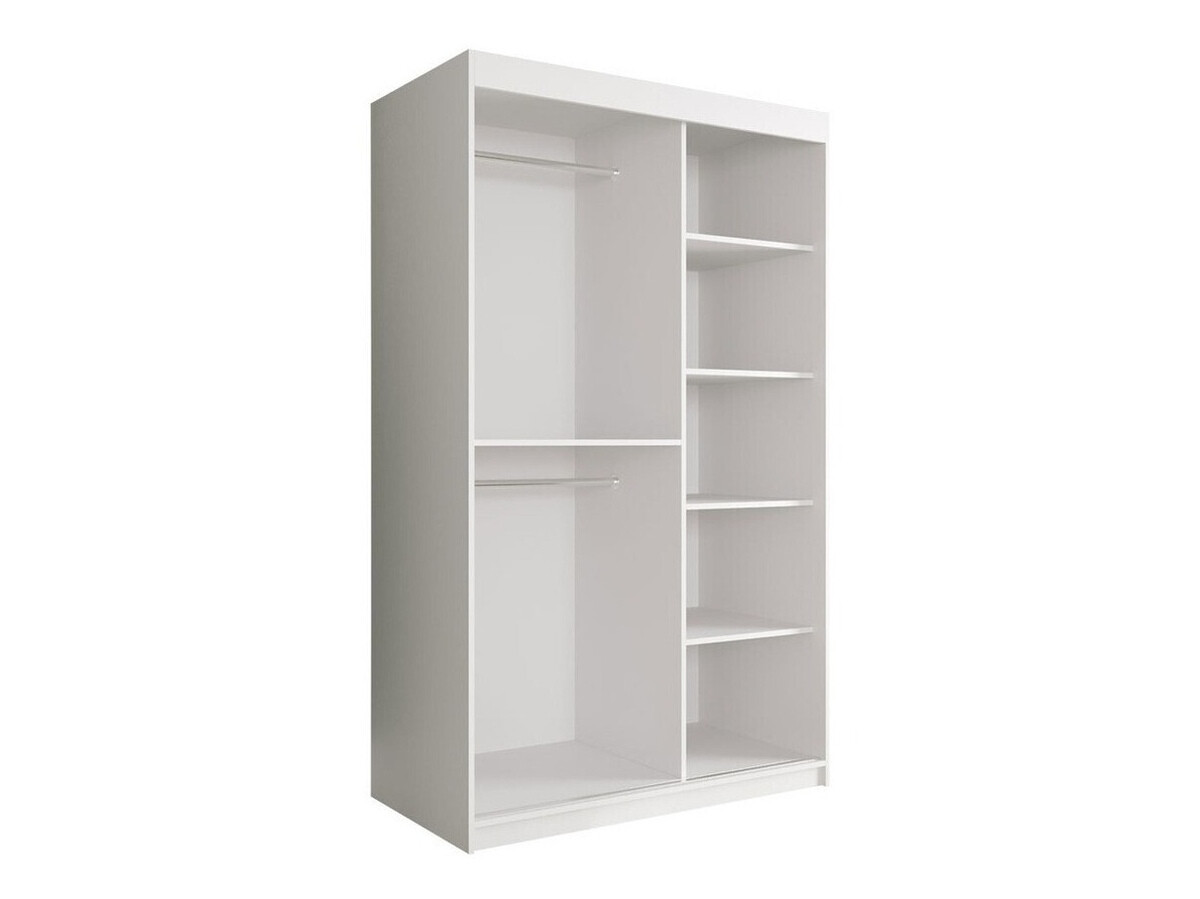 Kledingkast Hartford 247 (Mat wit + Wit marmer)