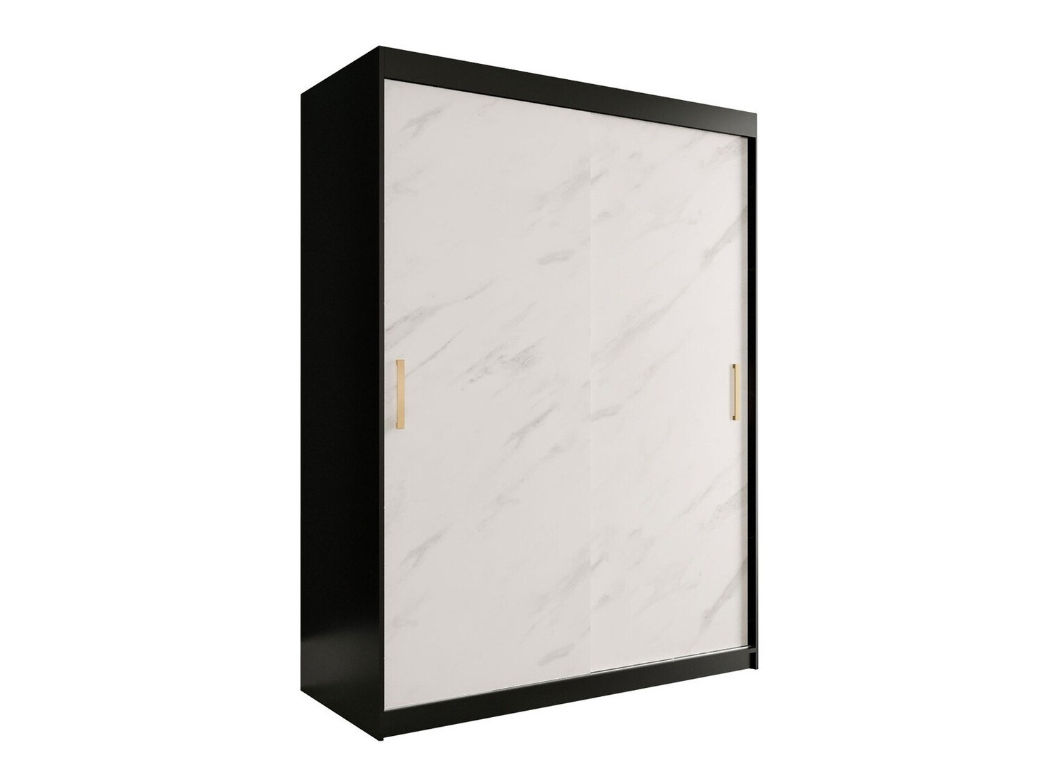 Kledingkast Hartford 248 (Matzwart + Wit marmer)