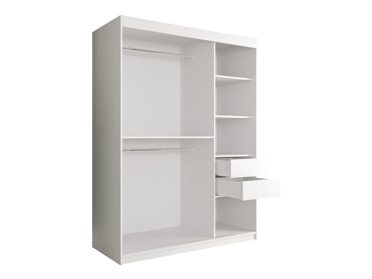 Kledingkast Hartford 254 (Matzwart + Zwart marmer)