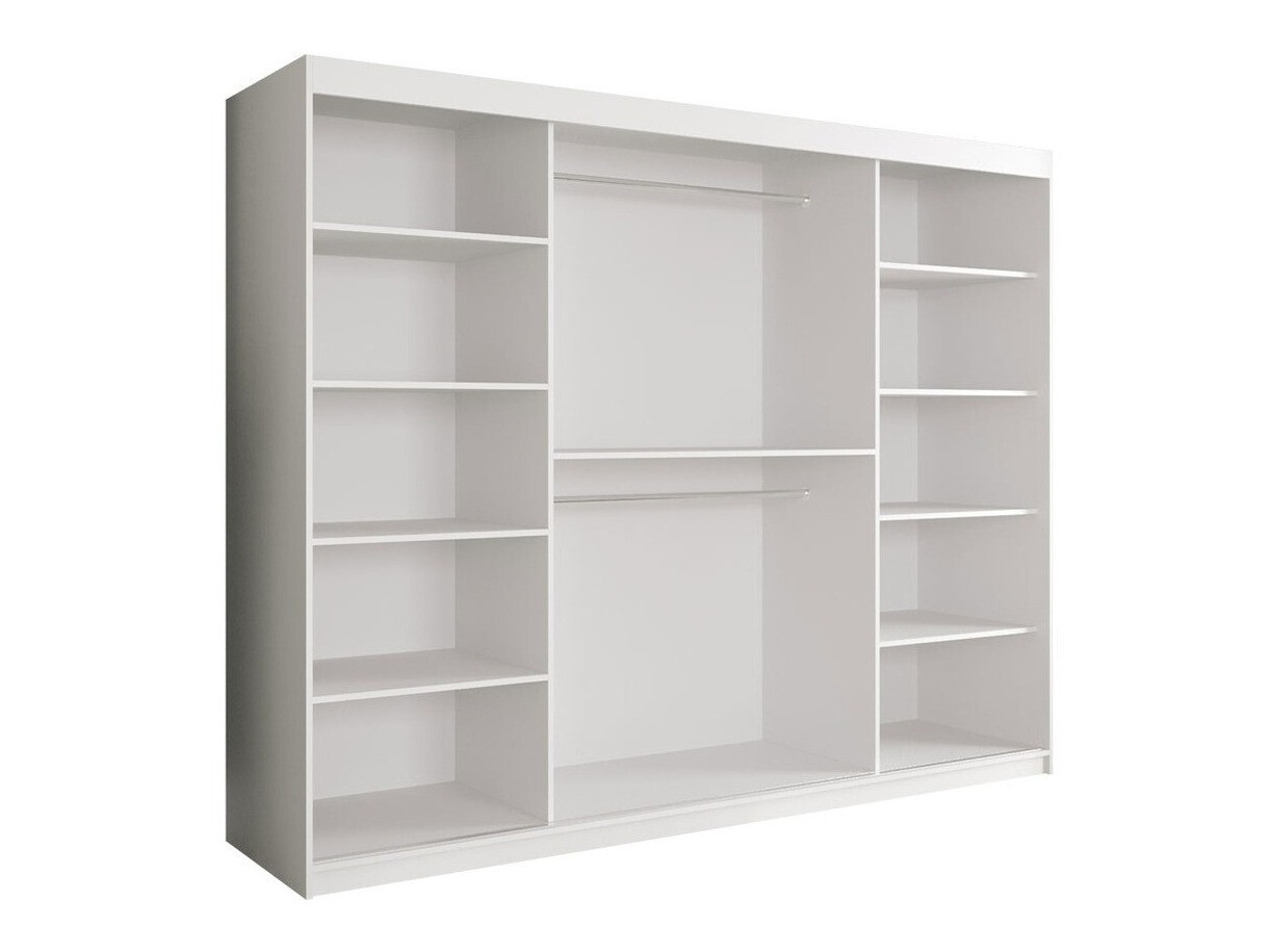 Kledingkast Hartford 257 (Matzwart + Zwart marmer)