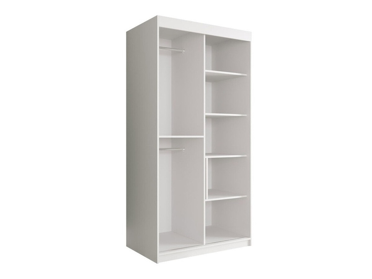 Kledingkast Hartford 258 (Mat wit + Wit marmer)