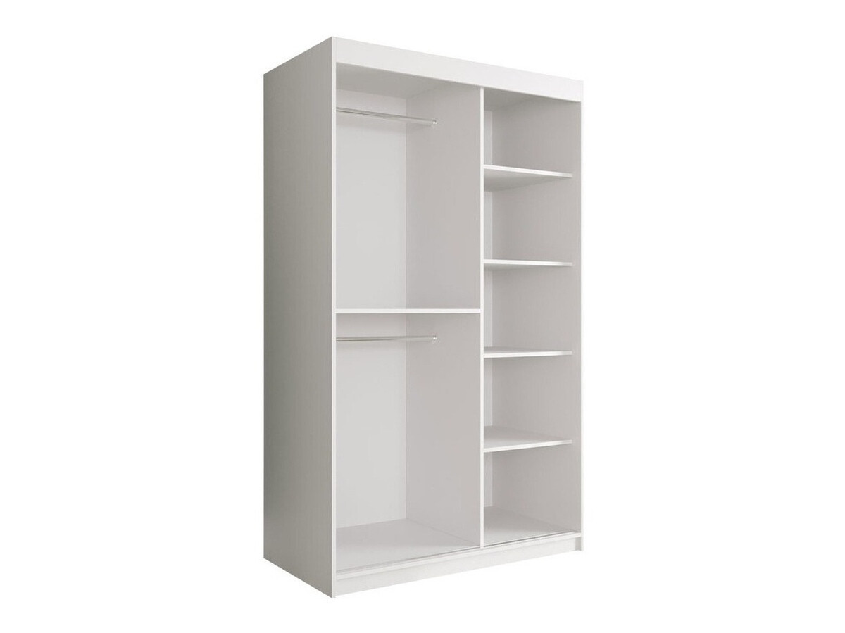 Kledingkast Hartford 259 (Mat wit + Zwart marmer)