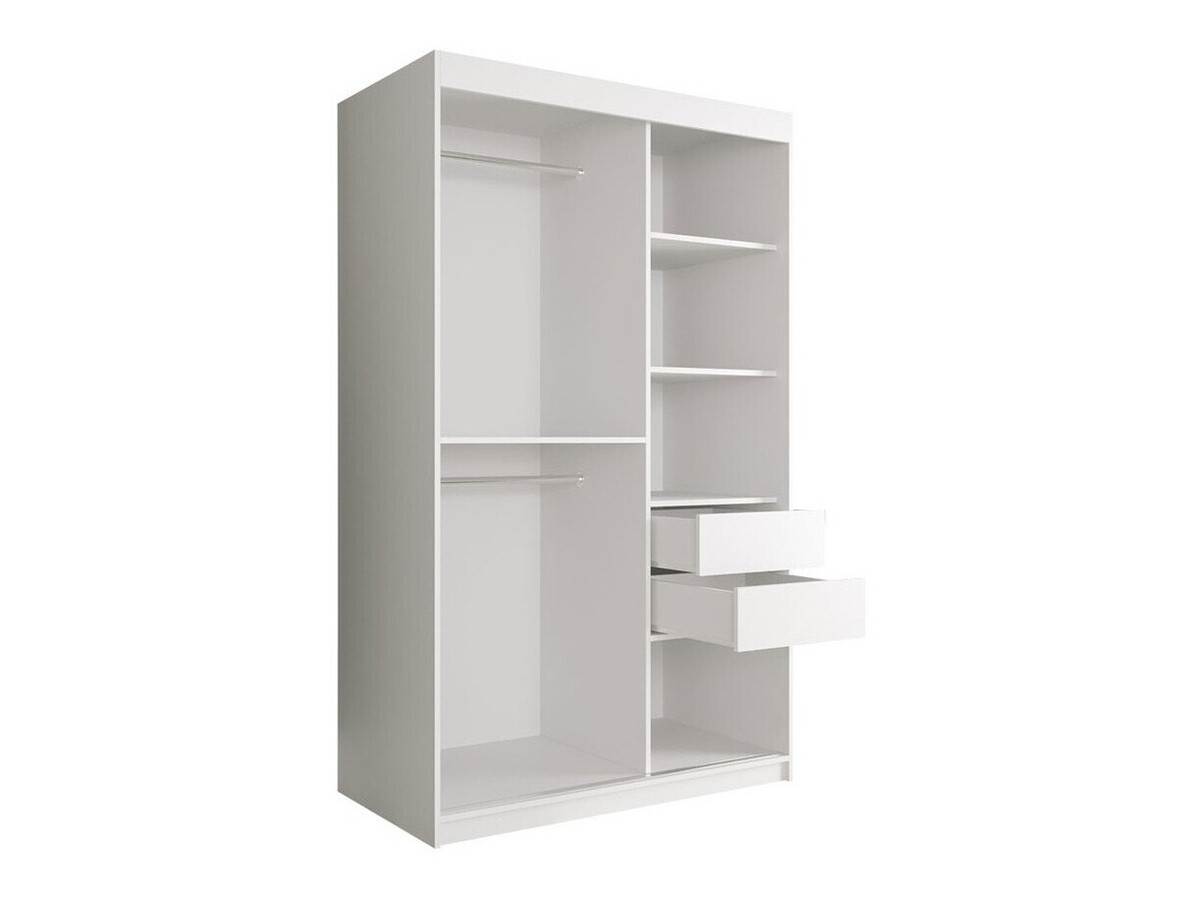 Kledingkast Hartford 259 (Matzwart + Wit marmer)