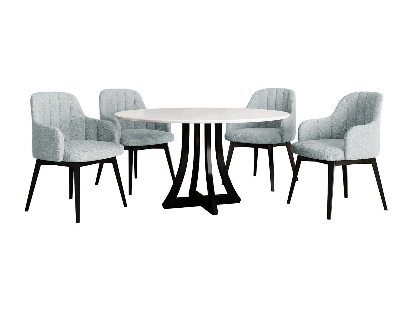 Eetkamerset Racine 137 (Zwart + Baloo 2086)