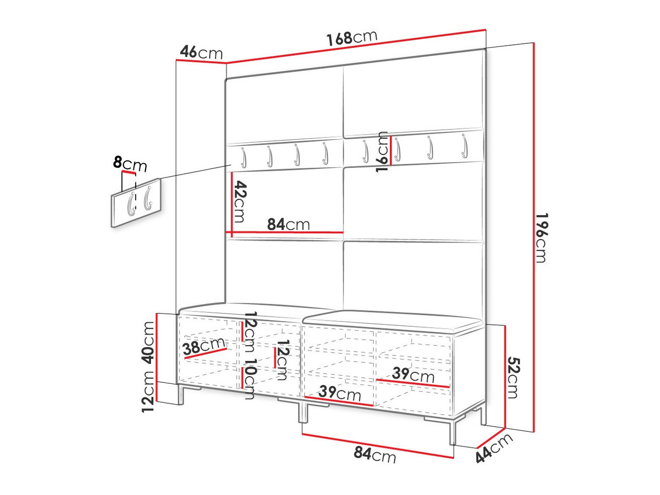 Gangmeubelset Tivsoa 101 (Craft eiken)