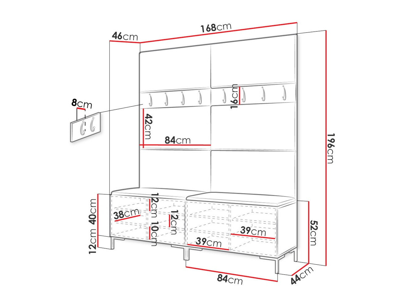 Gangmeubelset Tivsoa 101 (Craft eiken)