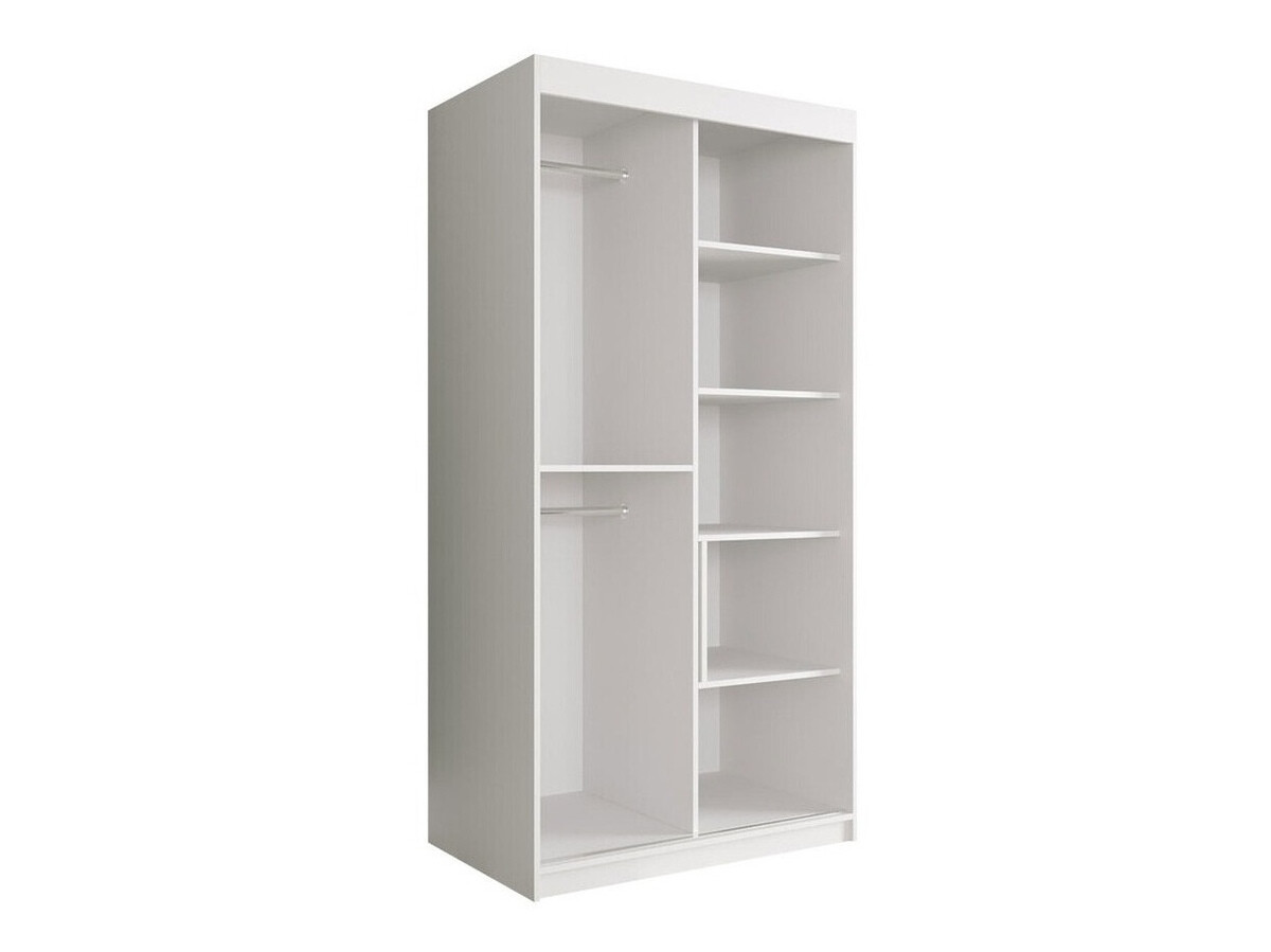 Kledingkast Hartford 240 (Mat wit + Wit marmer)