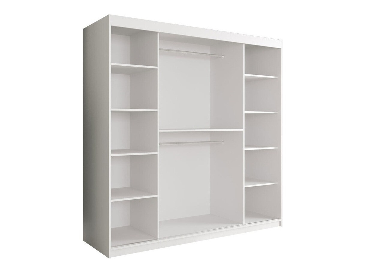 Kledingkast Hartford 244 (Matzwart + Zwart marmer)