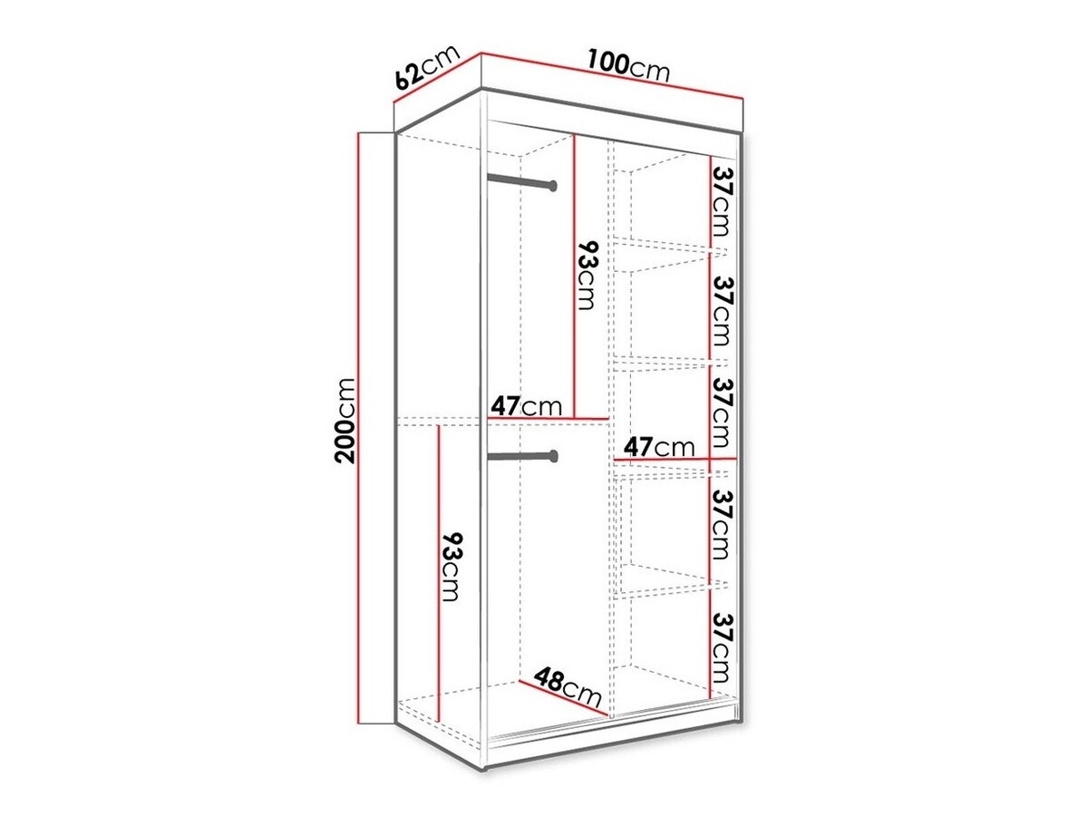 Kledingkast Hartford 246 (Mat wit + Wit marmer)