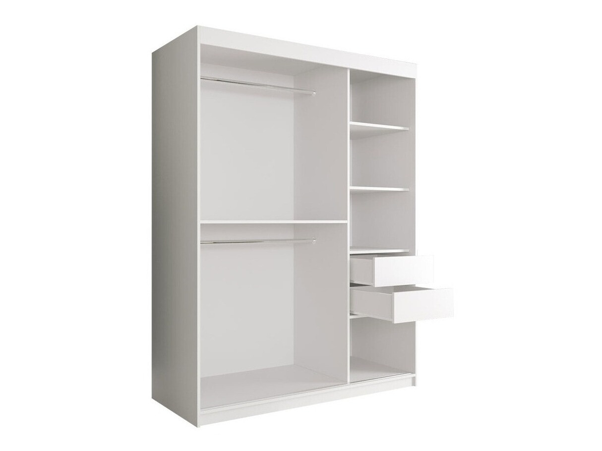 Kledingkast Hartford 242 (Matzwart + Zwart marmer)