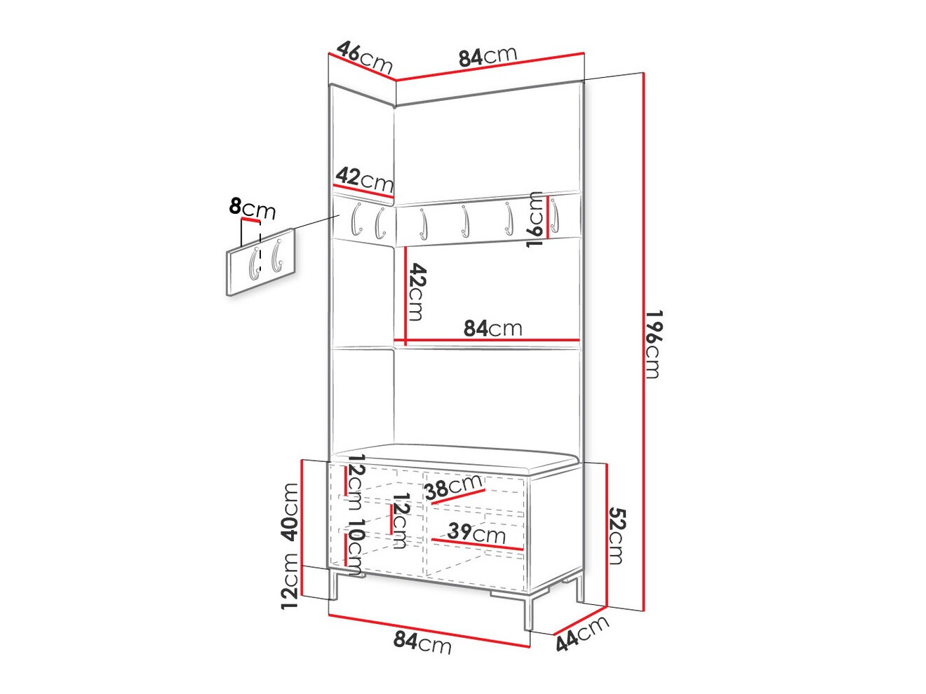 Gangmeubelset Tivsoa 103 (Craft eiken)