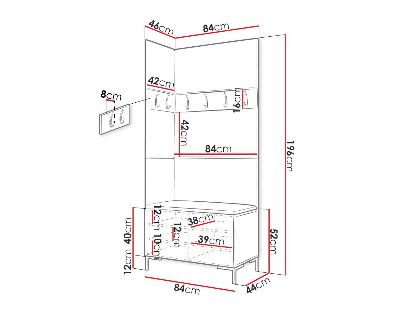 Gangmeubelset Tivsoa 103 (Craft eiken)