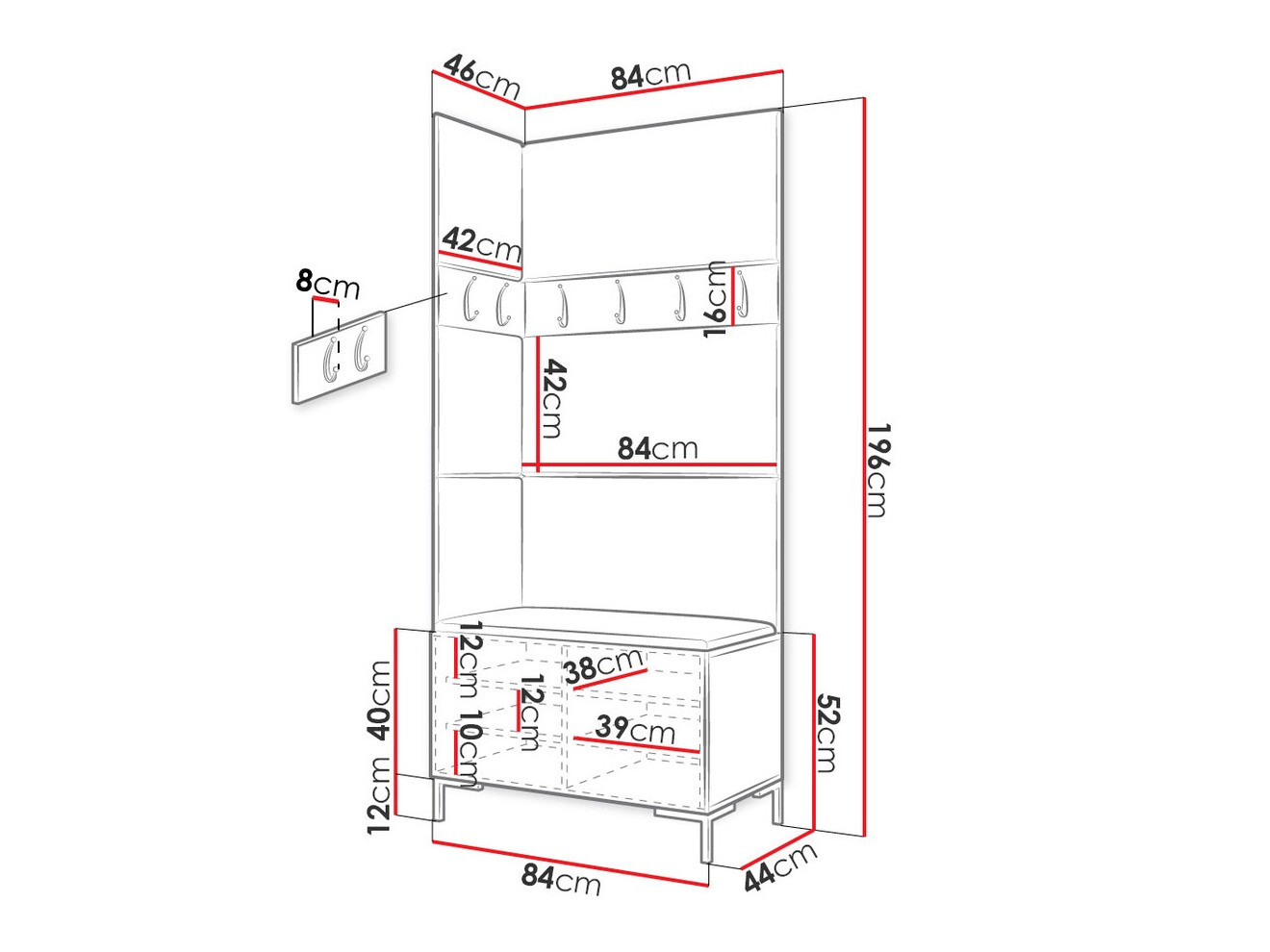 Gangmeubelset Tivsoa 103 (Wit)