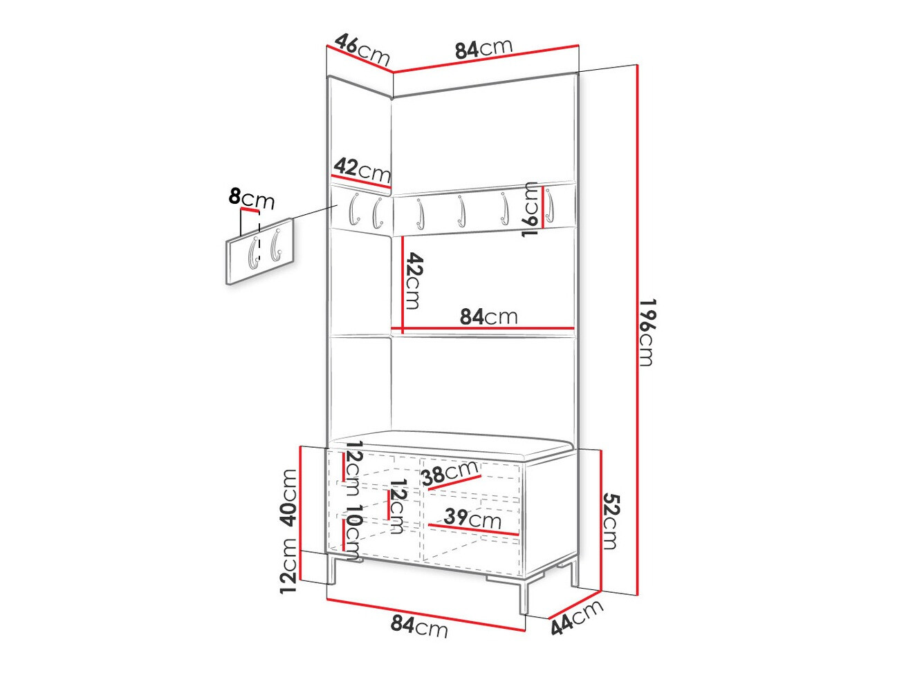 Gangmeubelset Tivsoa 103 (Wit)