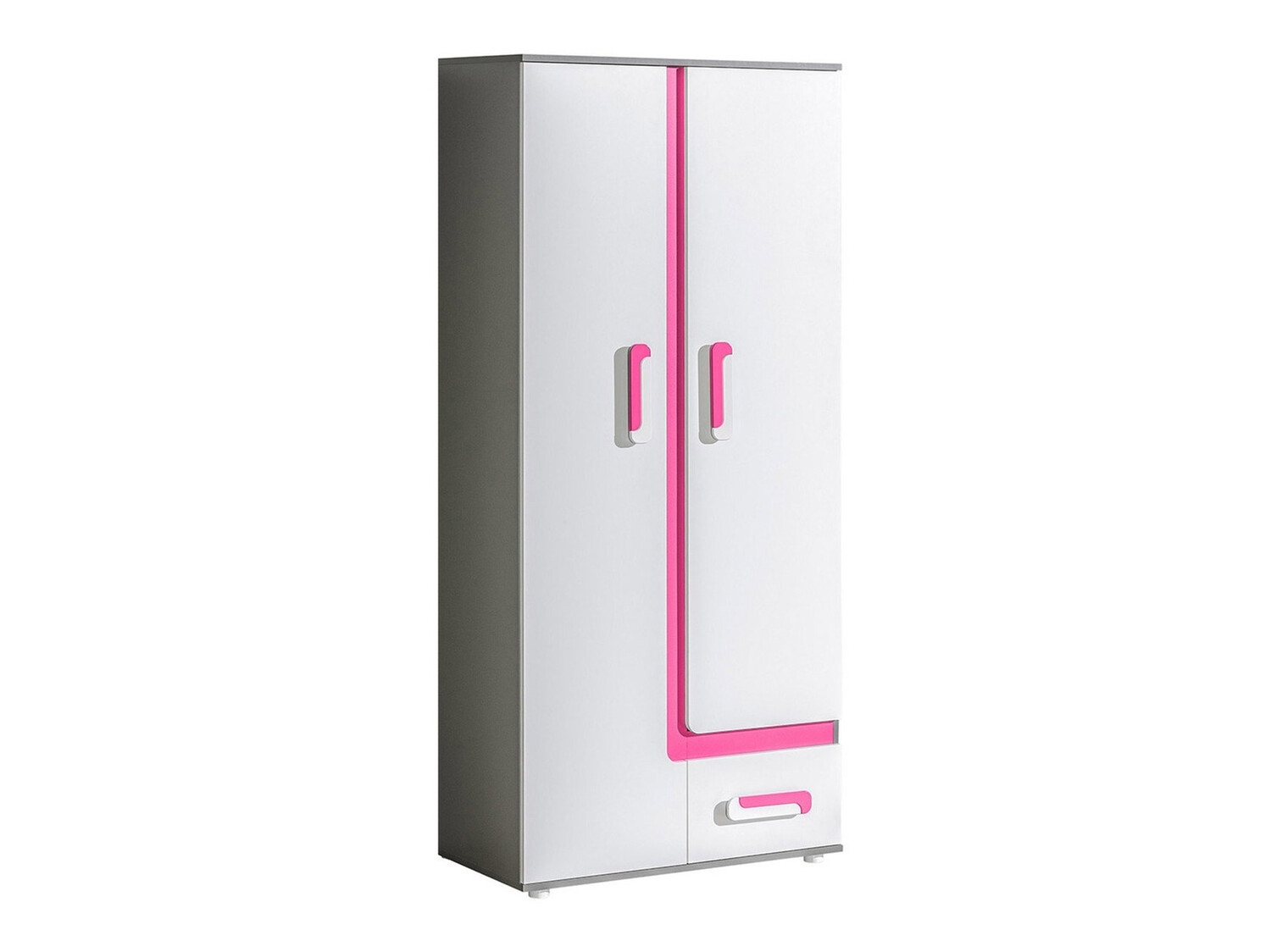 Boekenkast Levtala 103 (Antraciet + Wit + Roze)