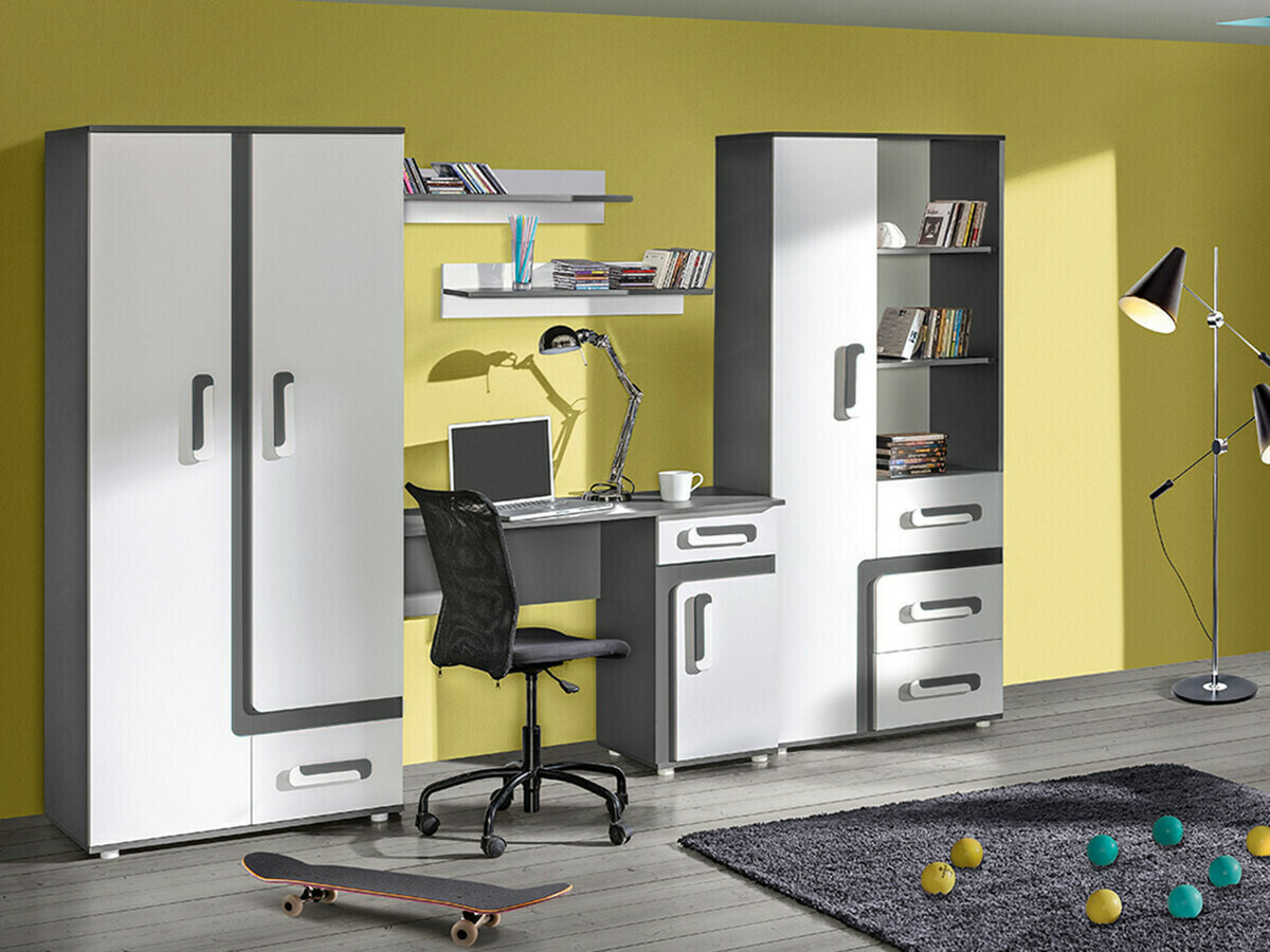 Boekenkast Levtala 103 (Antraciet + Wit)