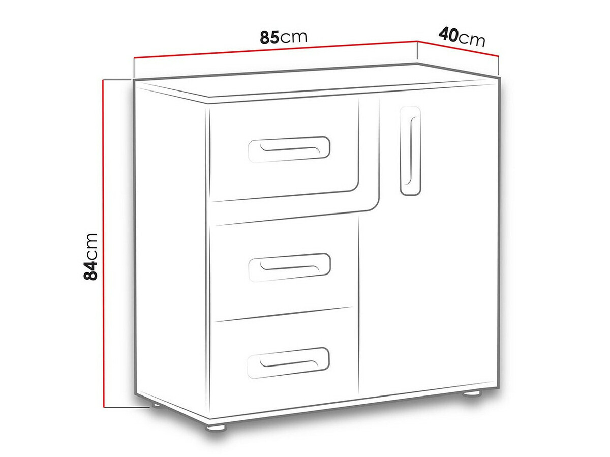 Ladekast Levtala 108 (Antraciet + Wit + Turquoise)