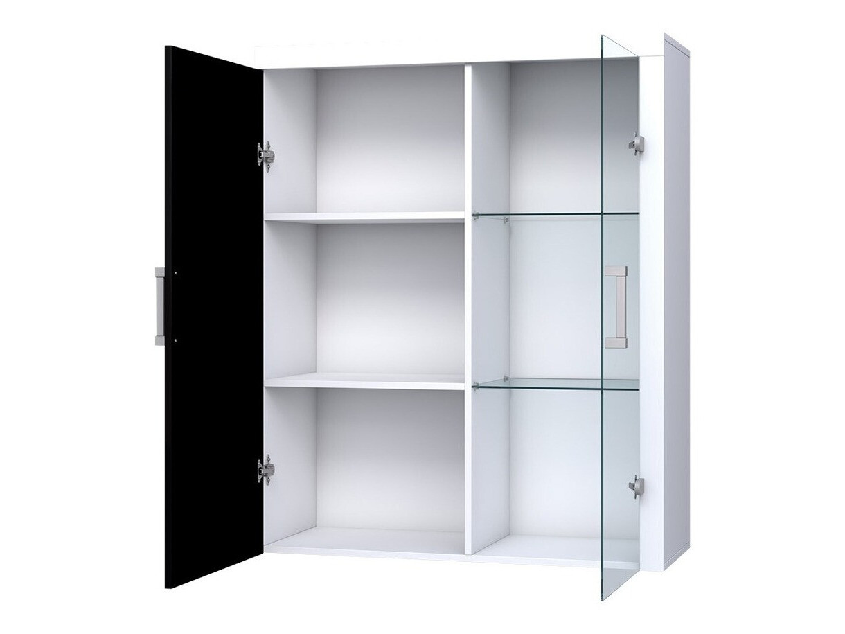 Wandkast Odebeli 101 (Wit + Glanzend zwart)