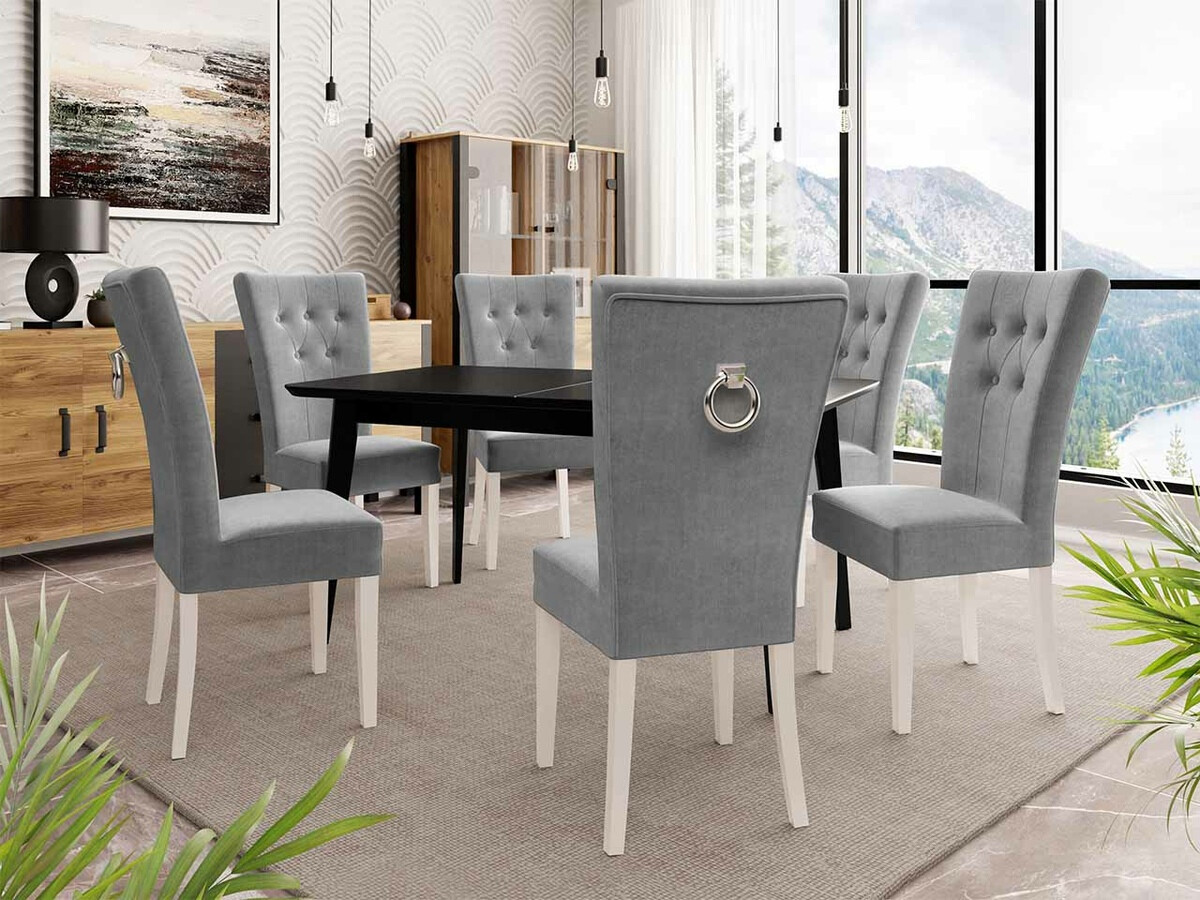 Eetkamerset Racine 144 (Wit + Magic Velvet 2217)