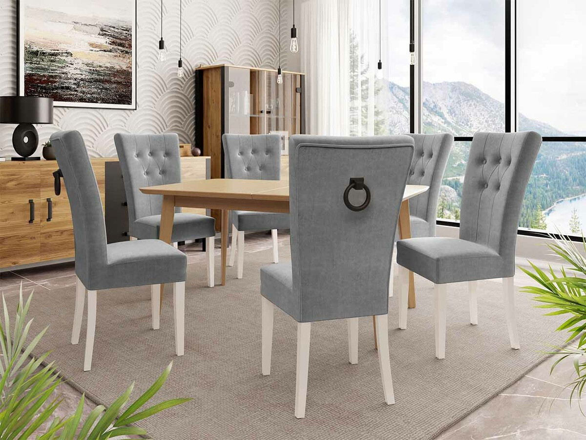 Eetkamerset Racine 144 (Wit + Magic Velvet 2217)