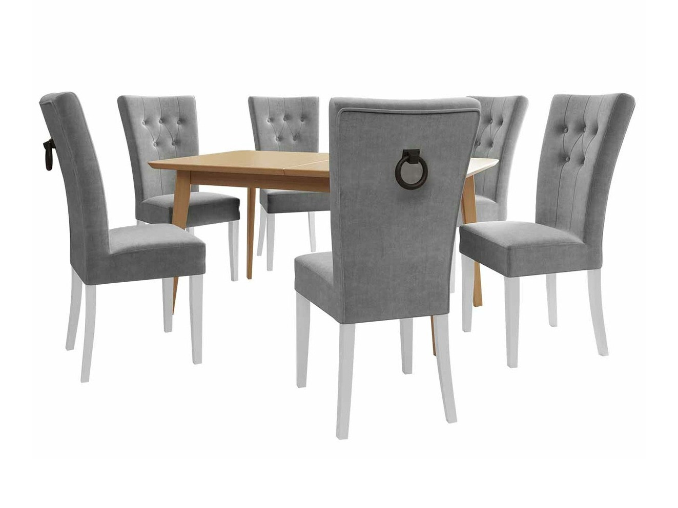 Eetkamerset Racine 144 (Wit + Magic Velvet 2217)