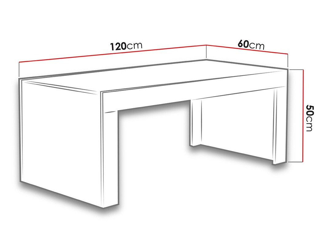 Salontafel Charlotte 107 (Wit + Glanzend wit)