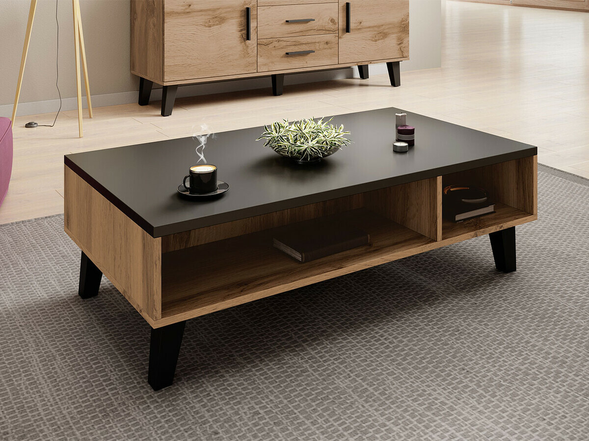 Salontafel Larfloi 101 (Wotan eik + Zwart)