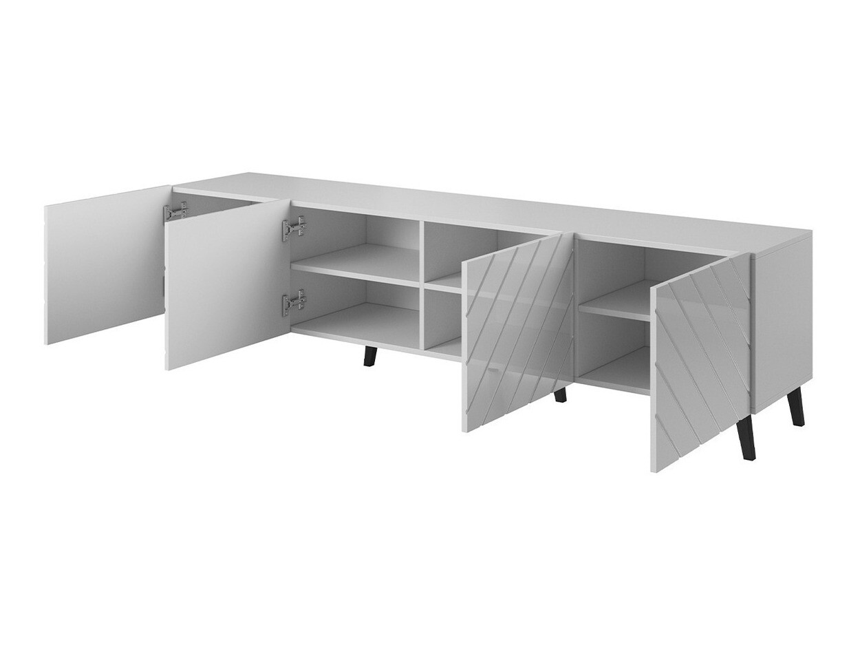 TV-meubel Charlotte 145 (Wit + Glanzend wit)