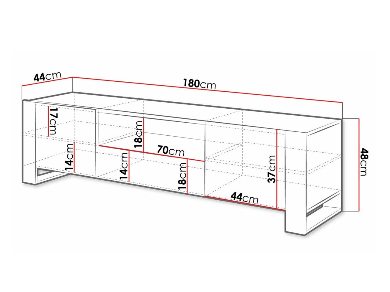 TV-meubel Nolvoi 100 (Wotan eik + Antraciet)