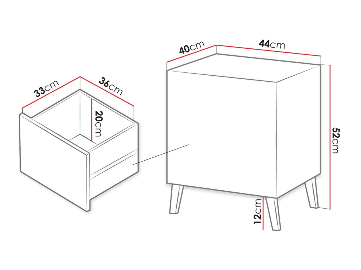 Een set nachtkastjes Charlotte 141 (Wit)