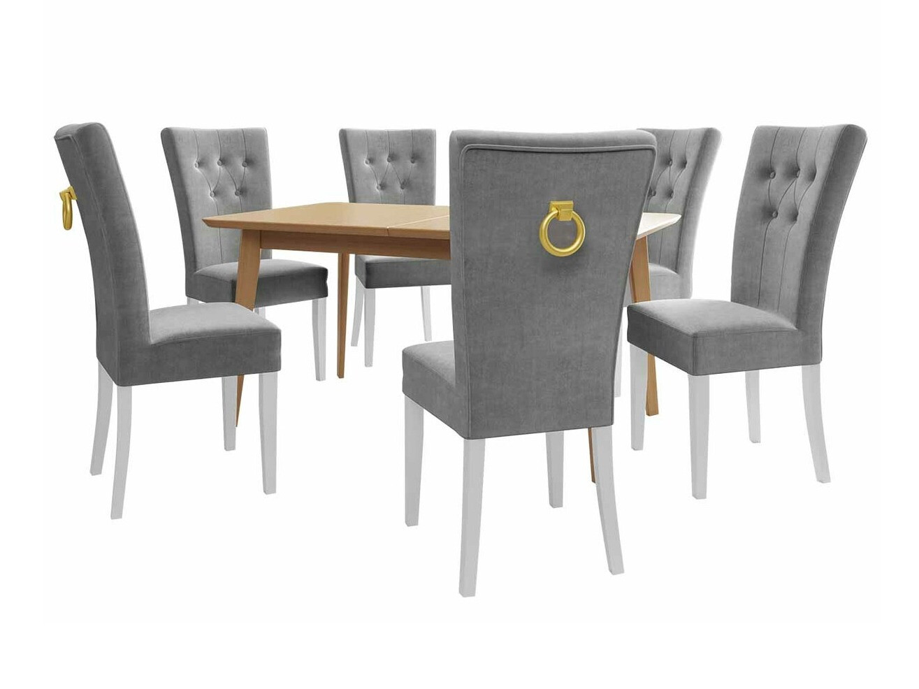 Eetkamerset Racine 144 (Wit + Magic Velvet 2217)