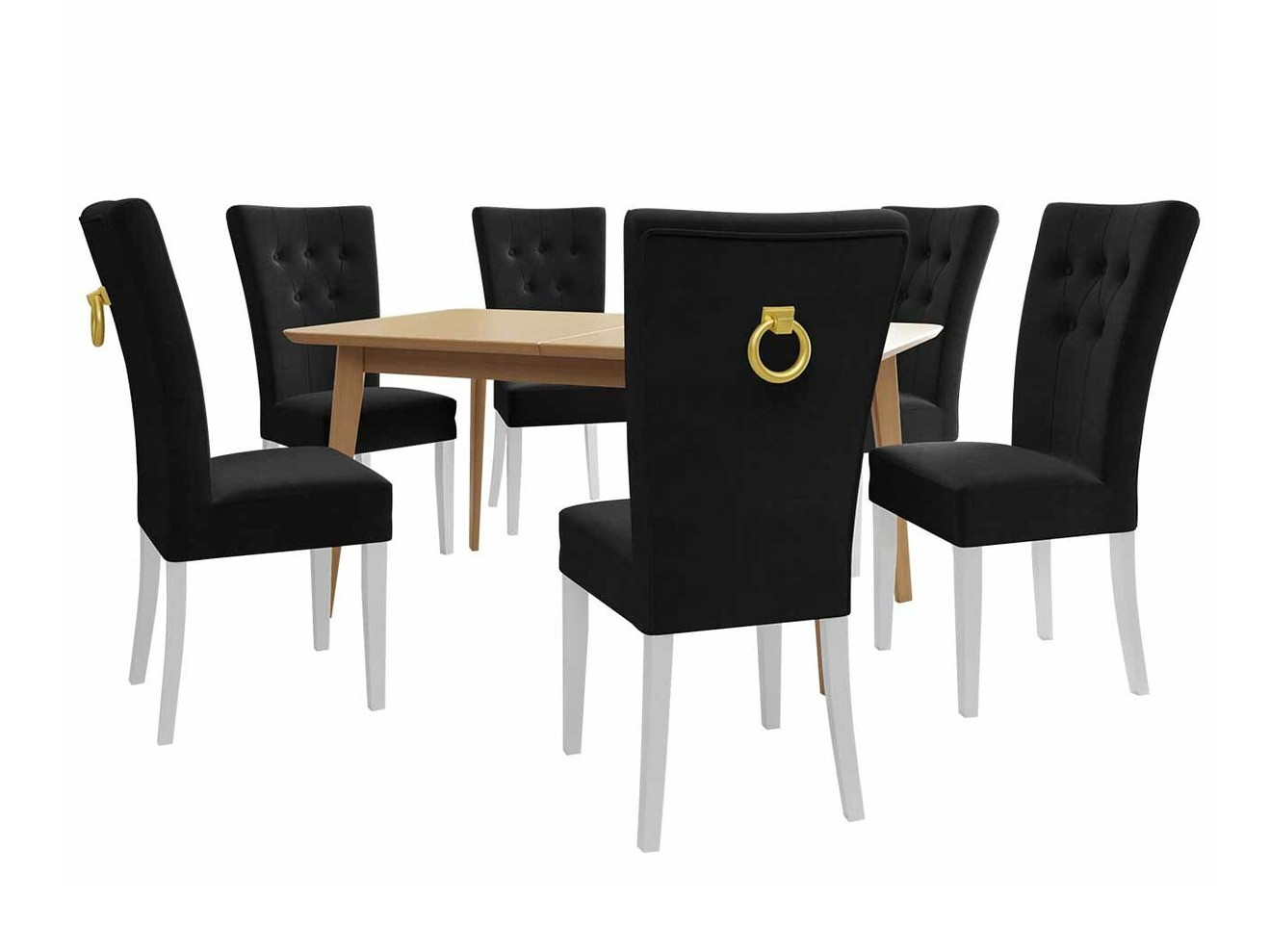 Eetkamerset Racine 144 (Wit + Magic Velvet 2219)