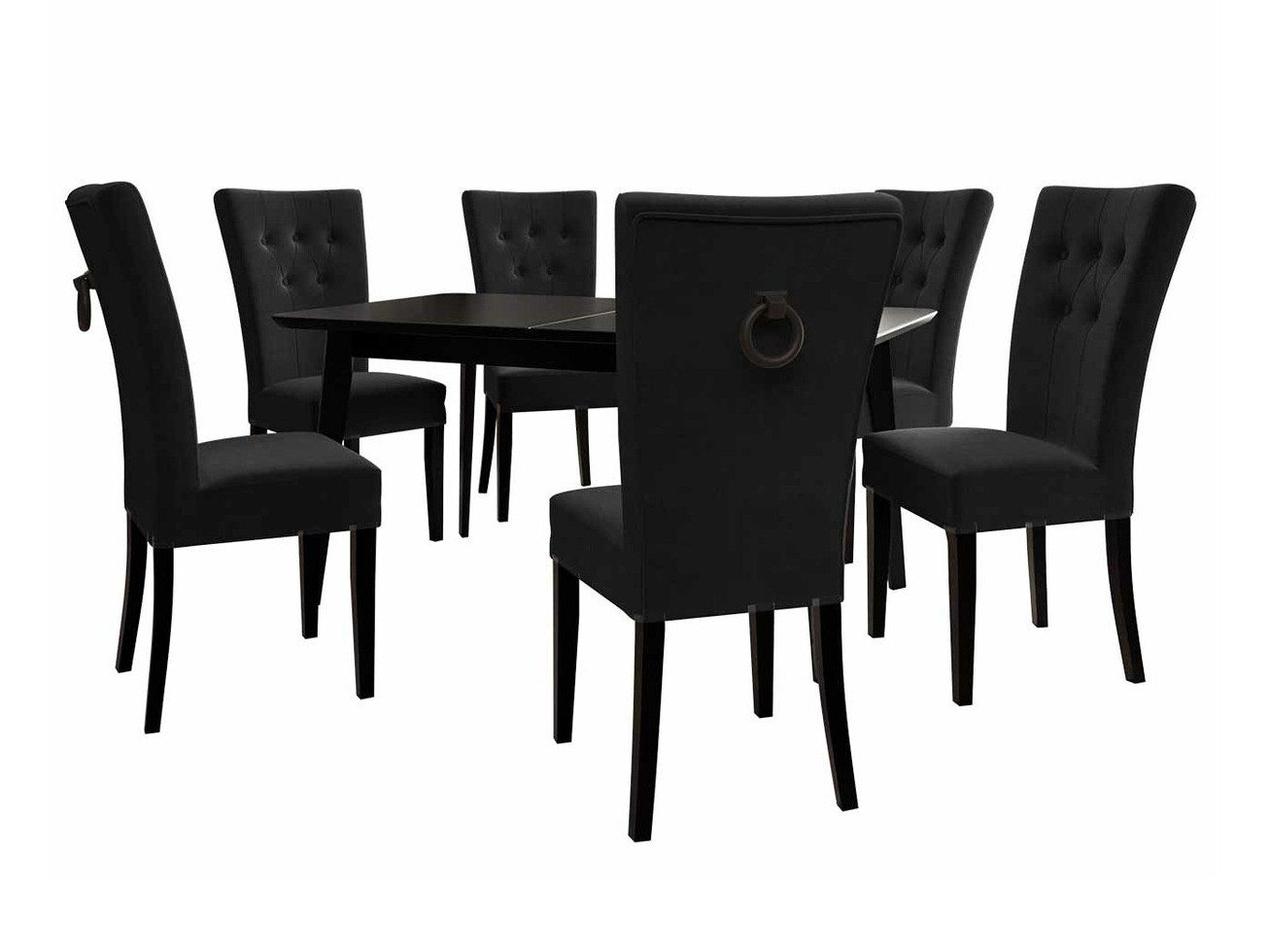 Eetkamerset Racine 144 (Zwart + Magic Velvet 2219)