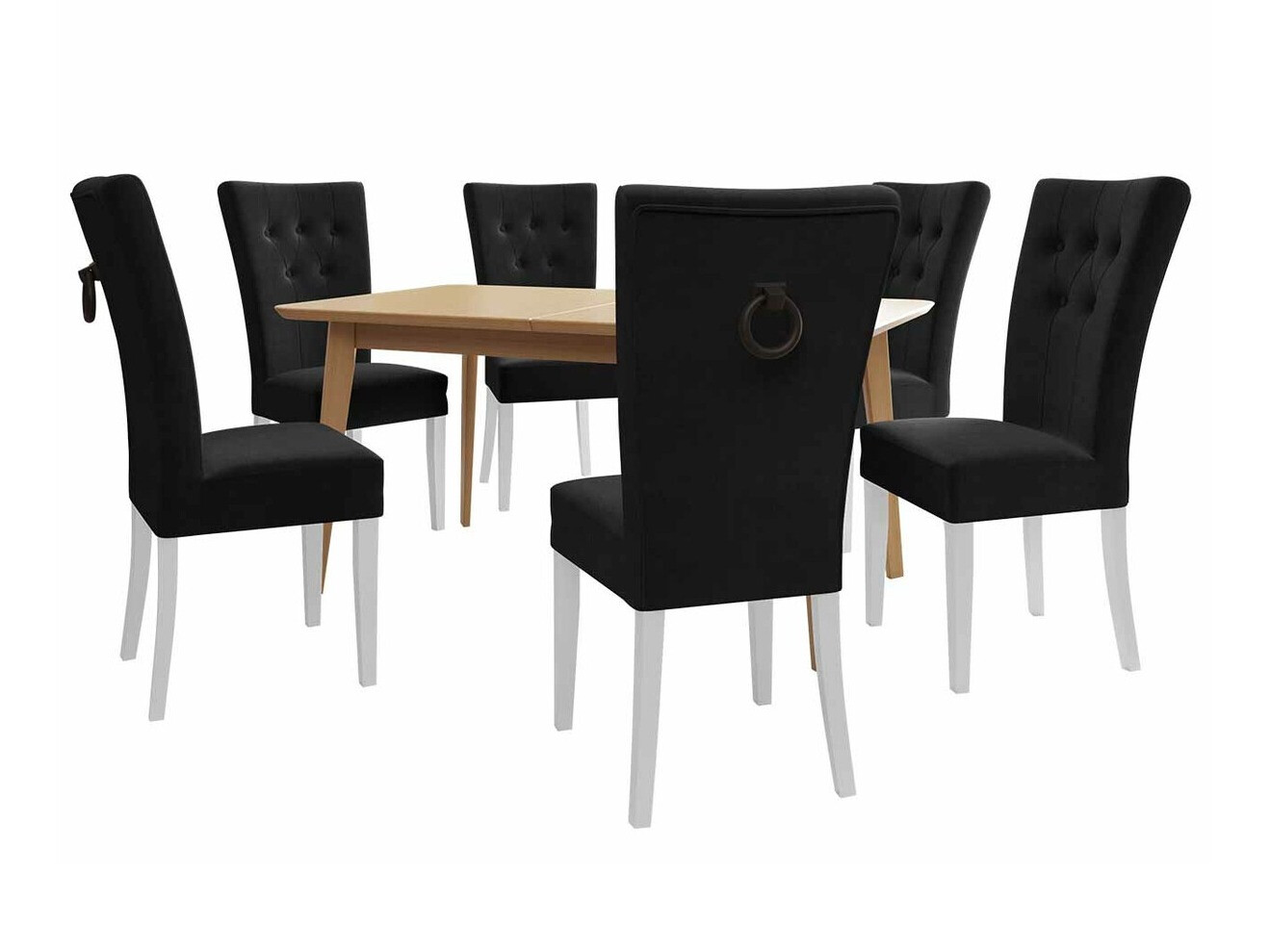 Eetkamerset Racine 144 (Zwart + Magic Velvet 2219)