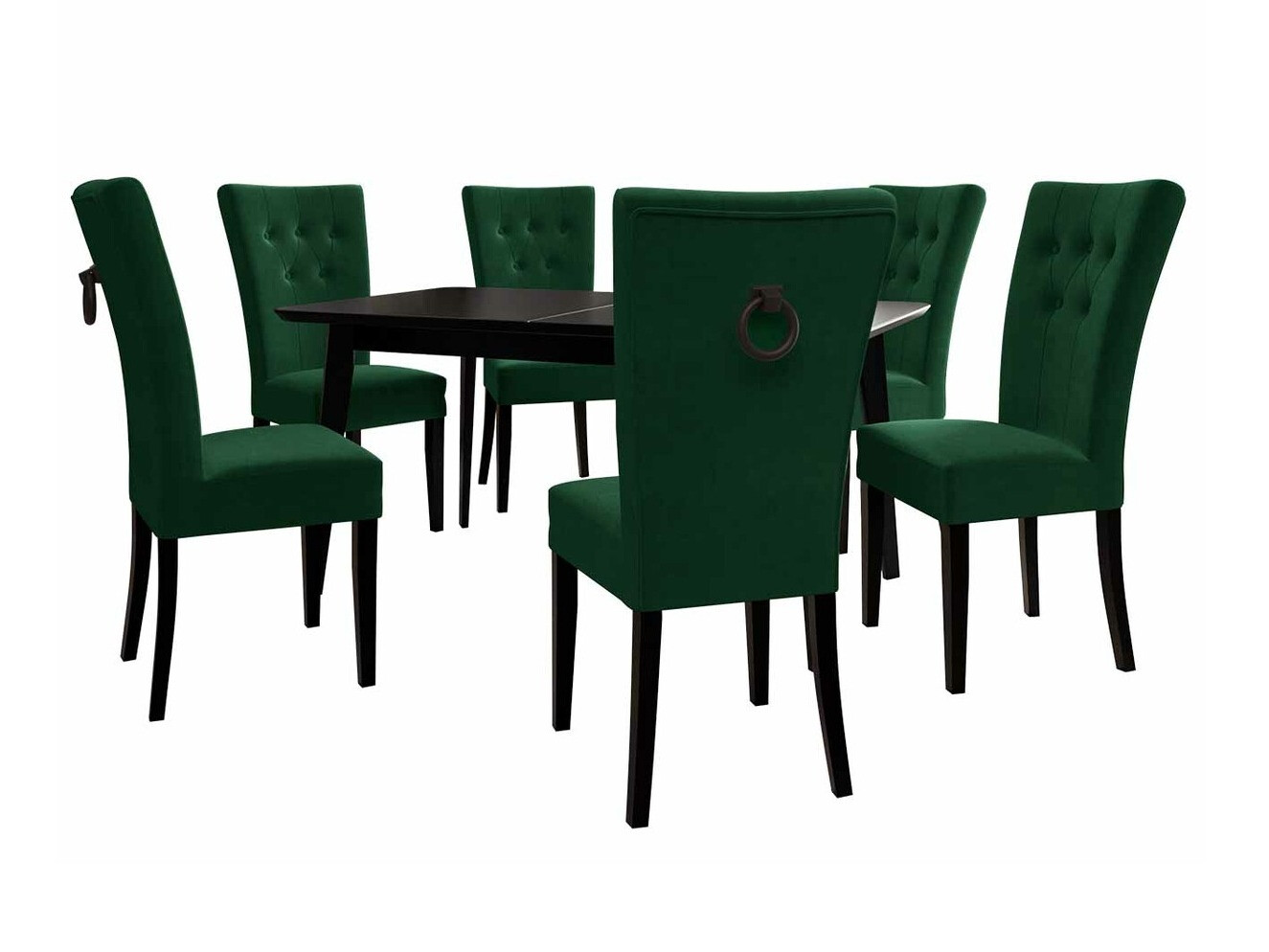 Eetkamerset Racine 144 (Zwart + Magic Velvet 2225)