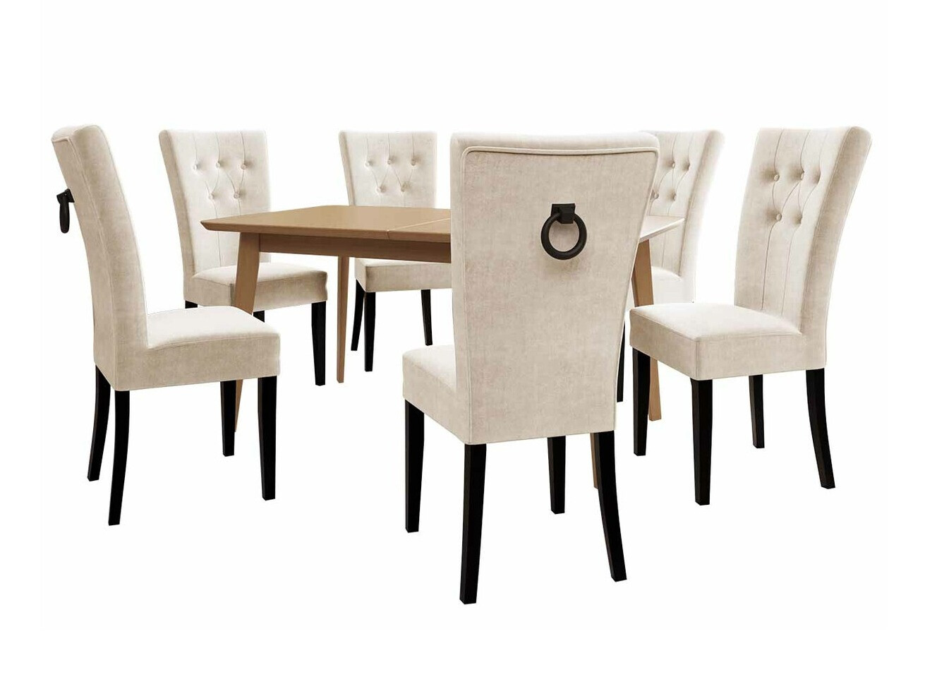 Eetkamerset Racine 144 (Zwart + Magic Velvet 2250)