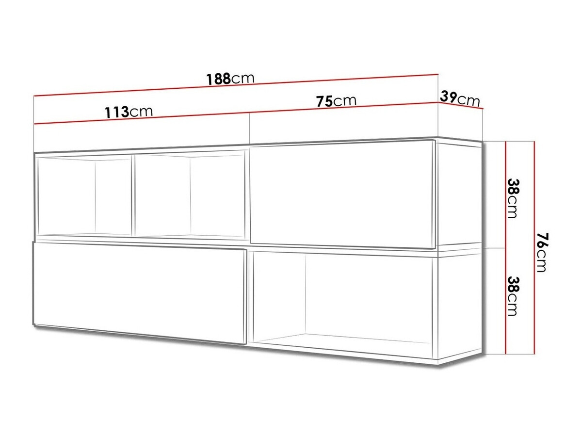 TV-meubel Corbele 121 (Zwart)
