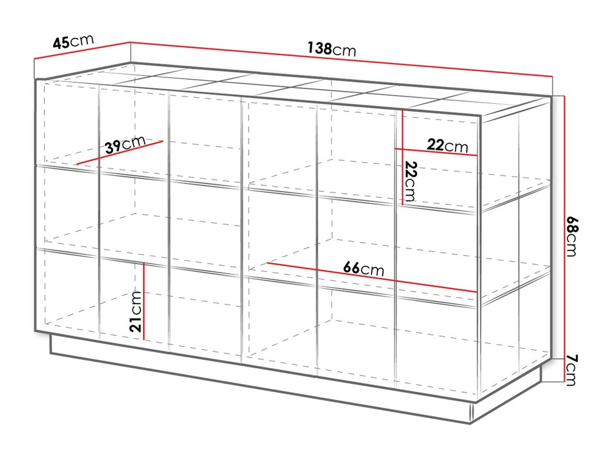 Dressoir Charlotte 132 (Glanzend zwart)