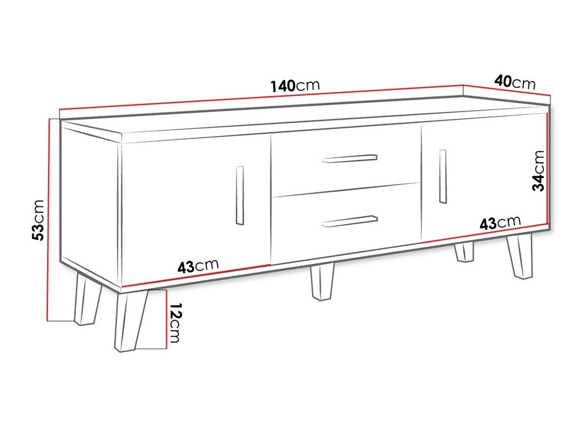 TV-meubel Larfloi 103 (Wit + Sonoma eik)